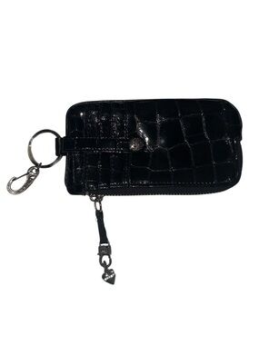 Brighton Black Croc-Embossed Key & Card Holder